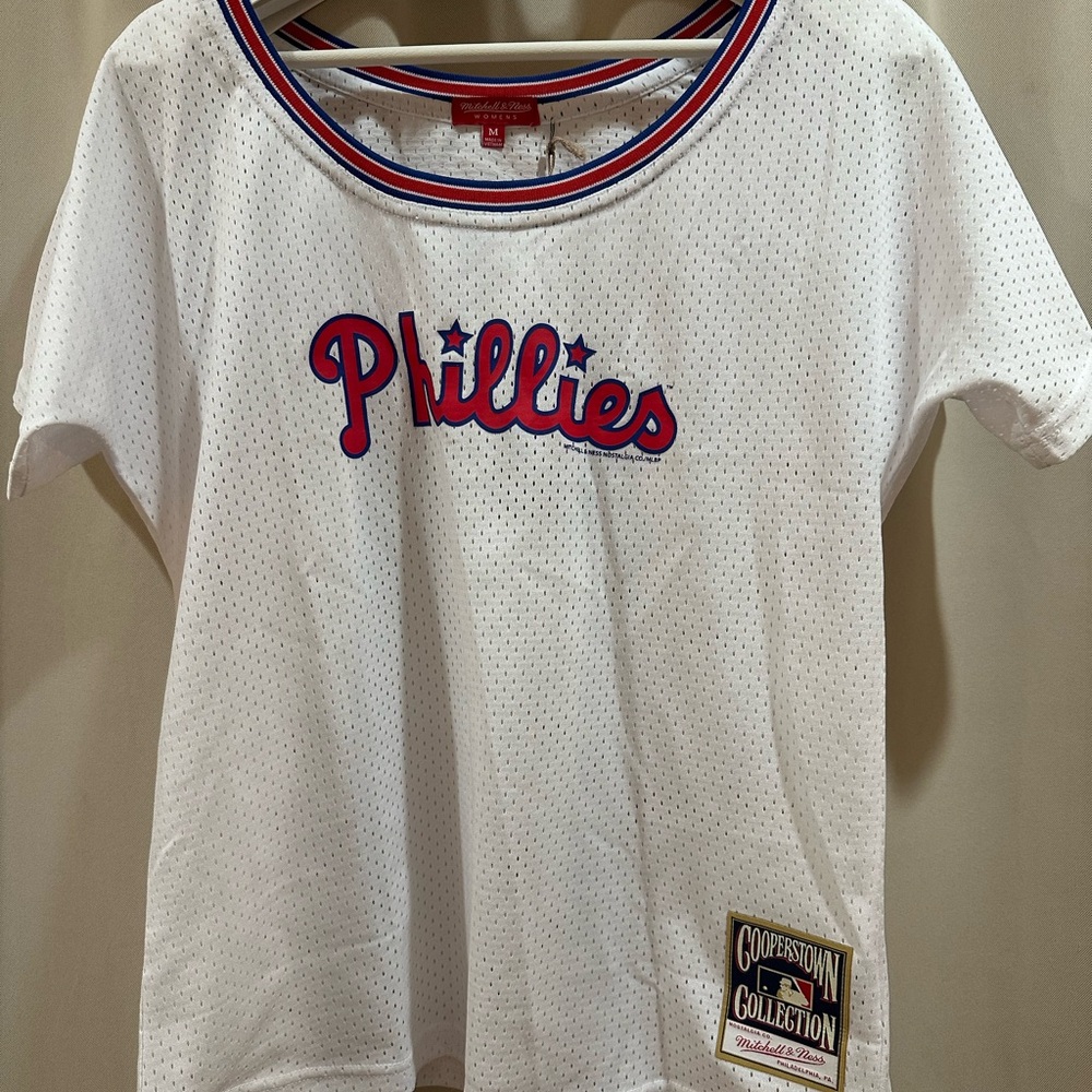 Philadelphia Phillies Women’s Mitchell & Ness Mesh baseball jersey- White- MED